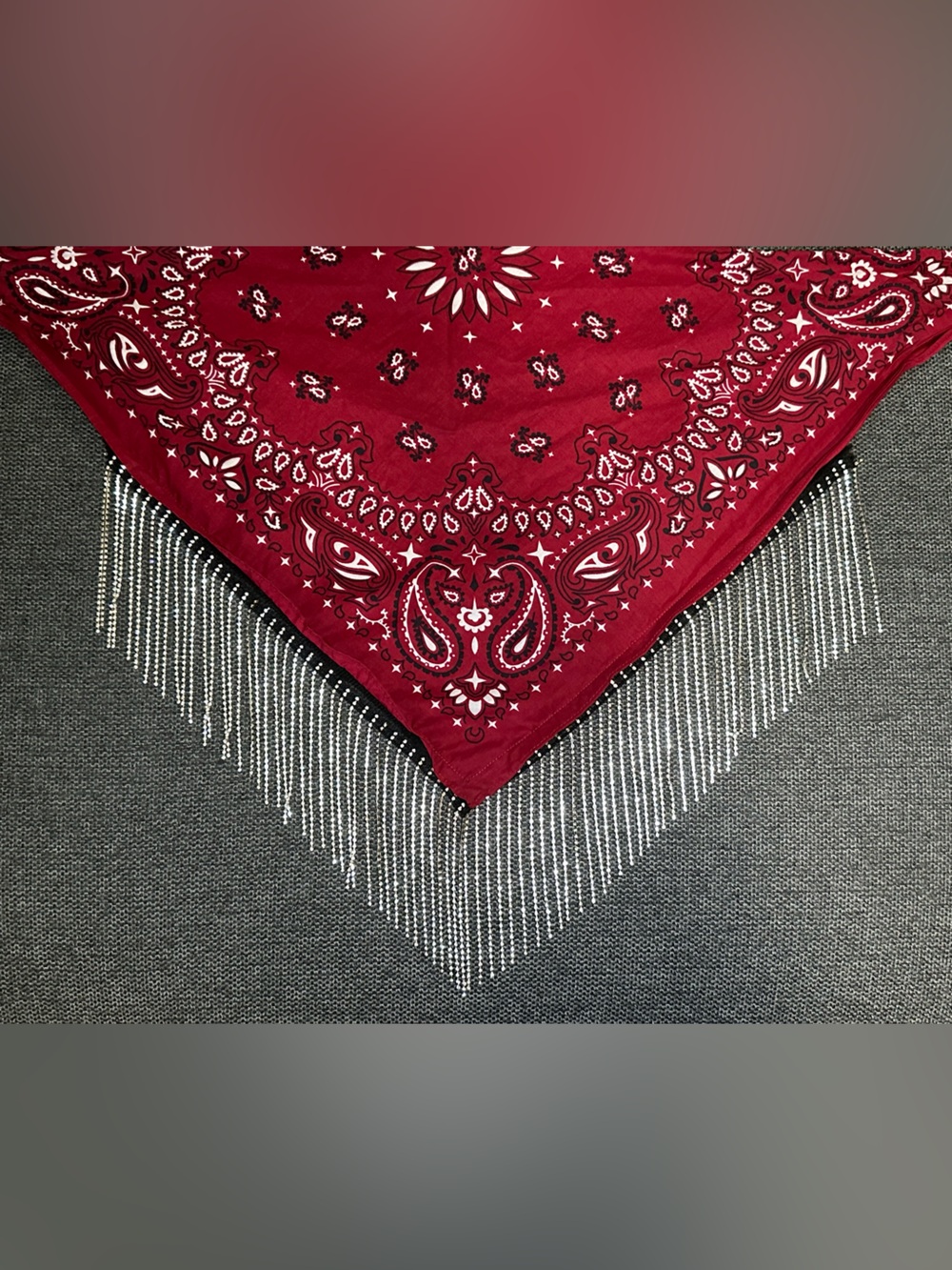 Idyllwind fueled by Miranda Lambert Abby Ann Rhinestone Fringe Red Bandana - Picture 2 of 11